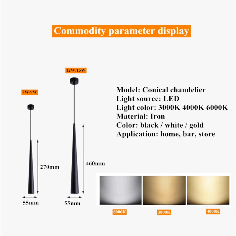Dimmable Cone LED Pendant