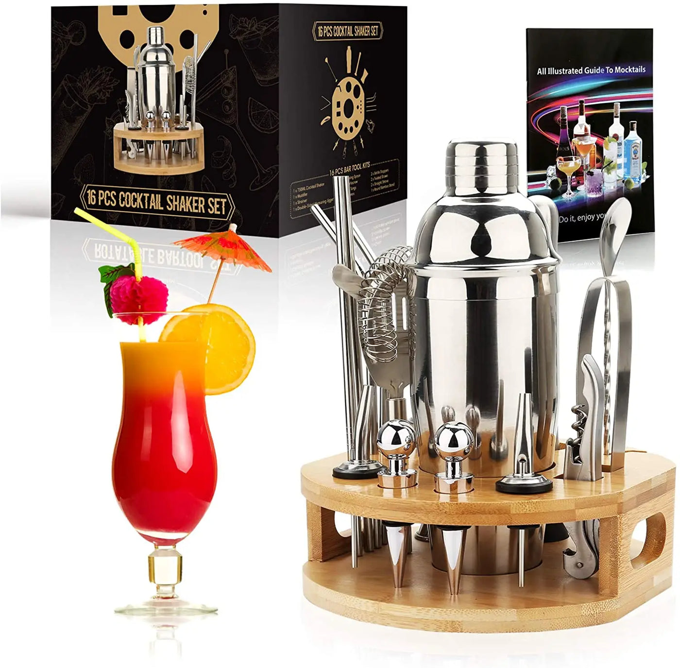 16-Piece Stainless Bartender Kit