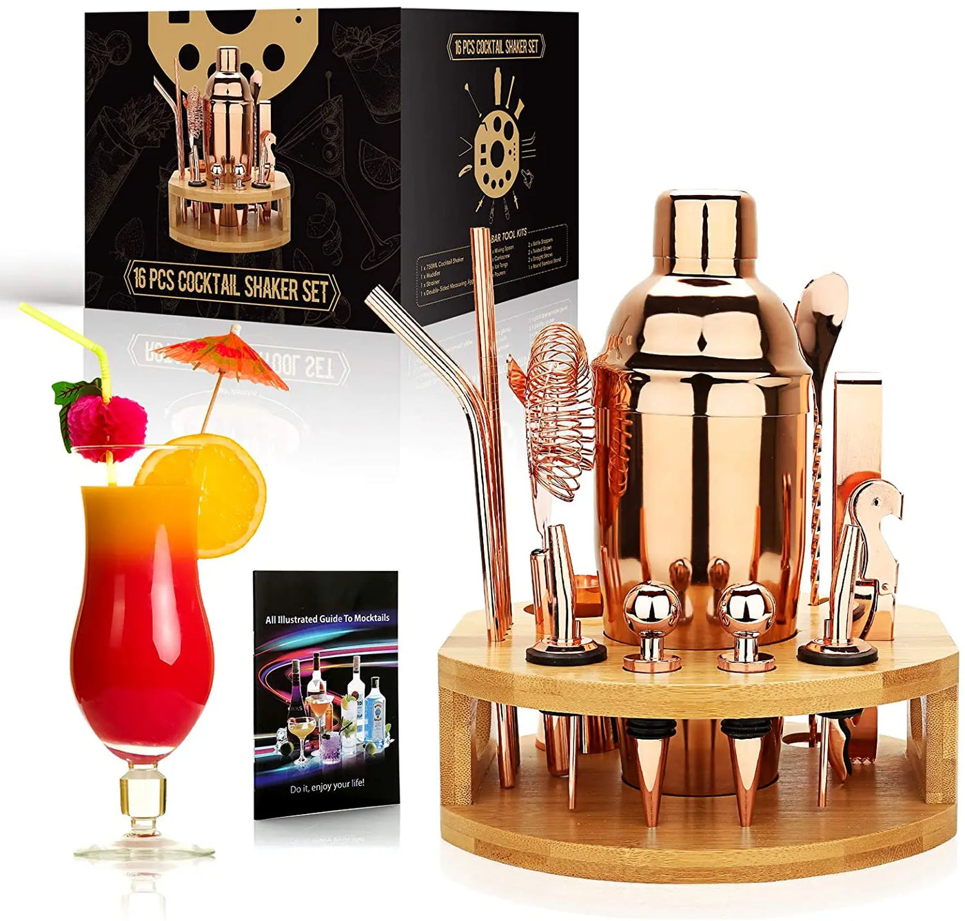 16-Piece Stainless Bartender Kit