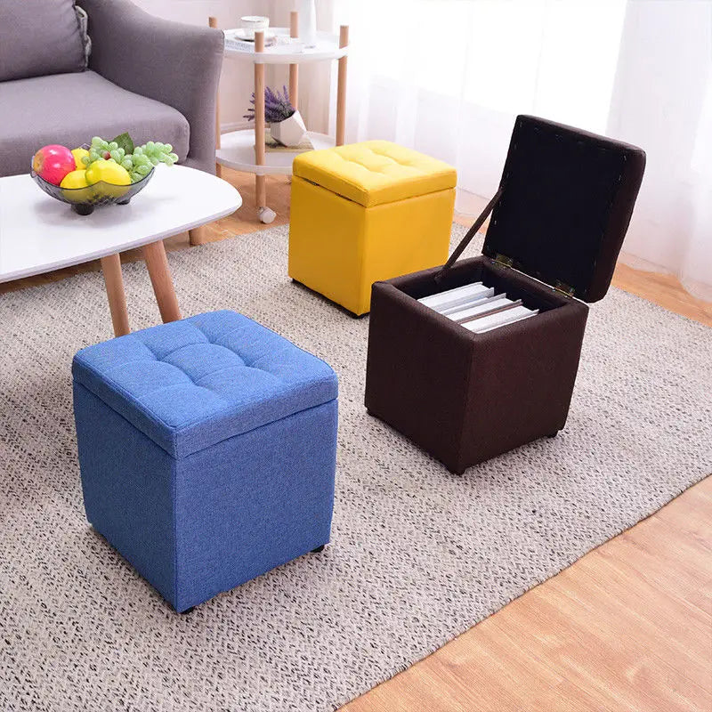 Folding Storage Ottoman Stool