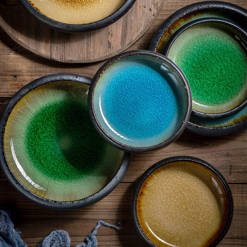 Ice Glaze Ceramic Plates