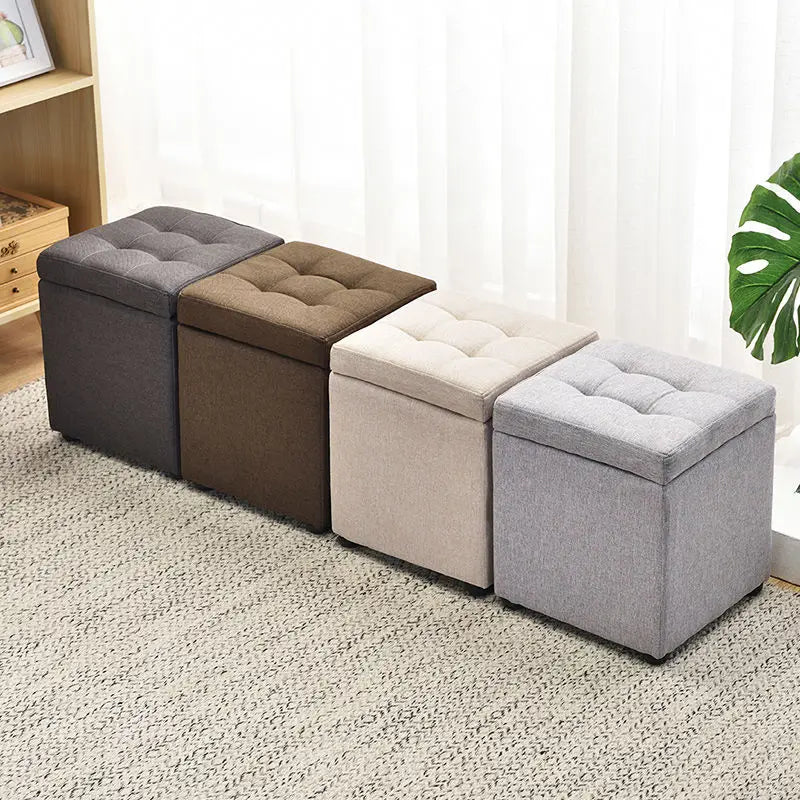 Folding Storage Ottoman Stool