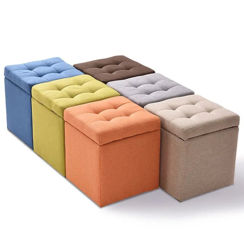 Folding Storage Ottoman Stool