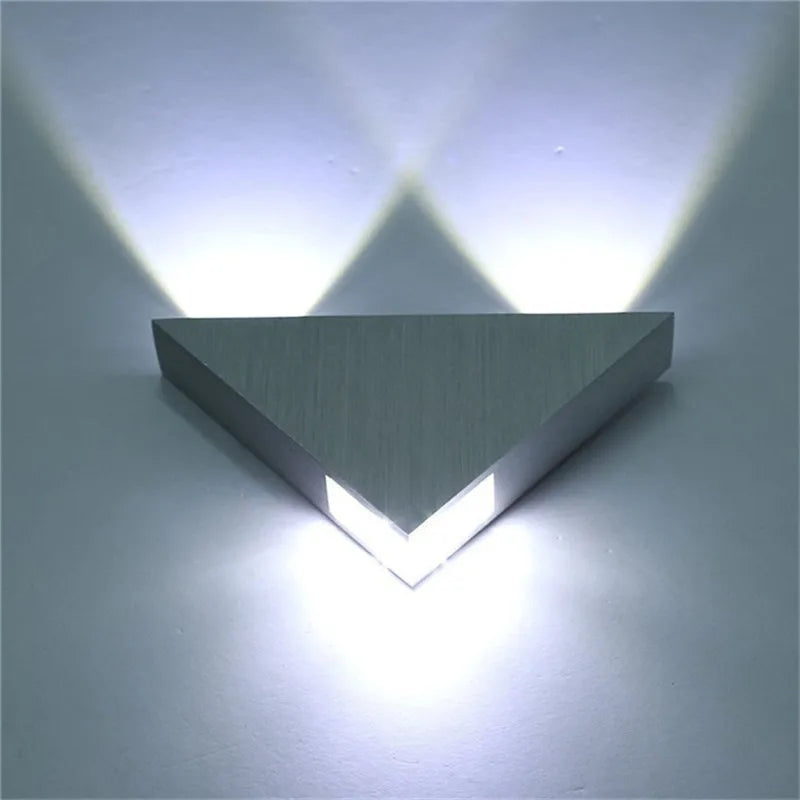 Brushed Silver Triangle Sconce