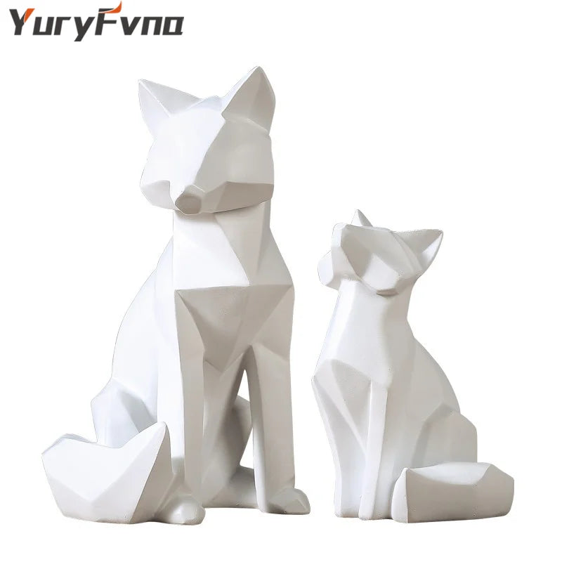 Geometric Fox Resin Sculpture