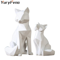 Geometric Fox Resin Sculpture