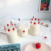 Strawberry Glass Straw Cup