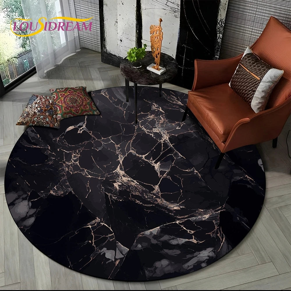 Marble Pattern Round Rug