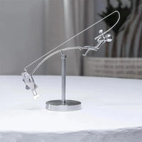 Fisherman Balancing Metal Sculpture