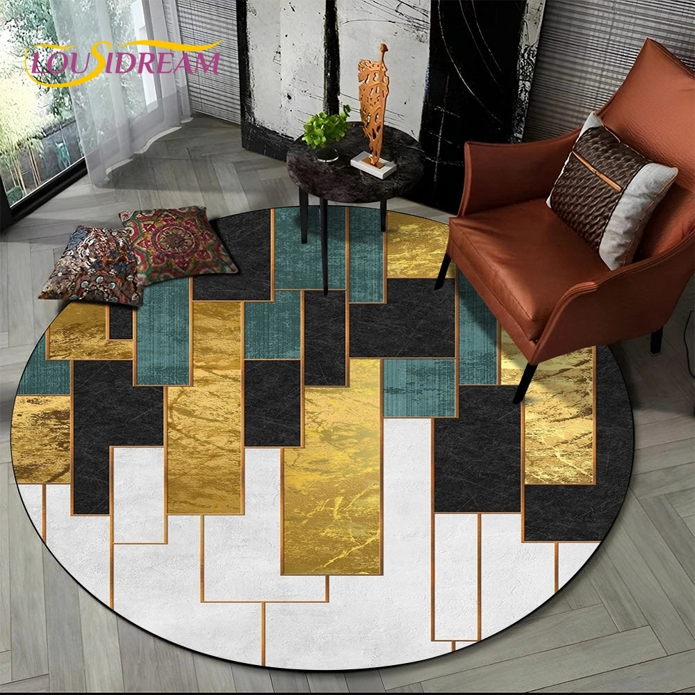 Marble Pattern Round Rug