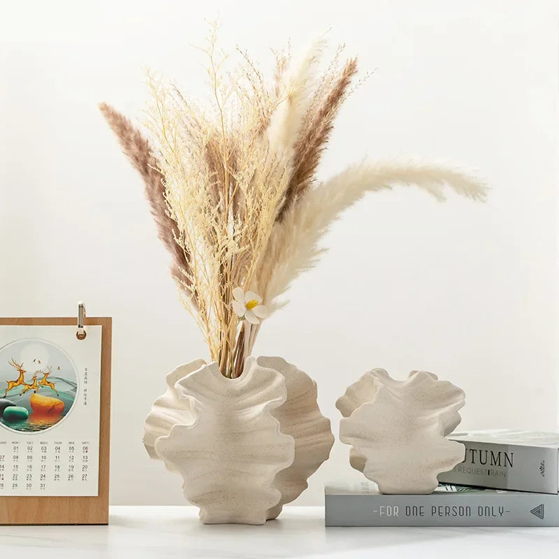 Sculptural Wrinkle Ceramic Vase