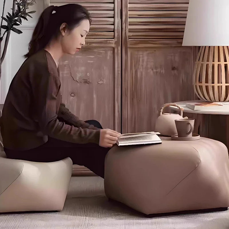 Modern Leather Ottoman Stool