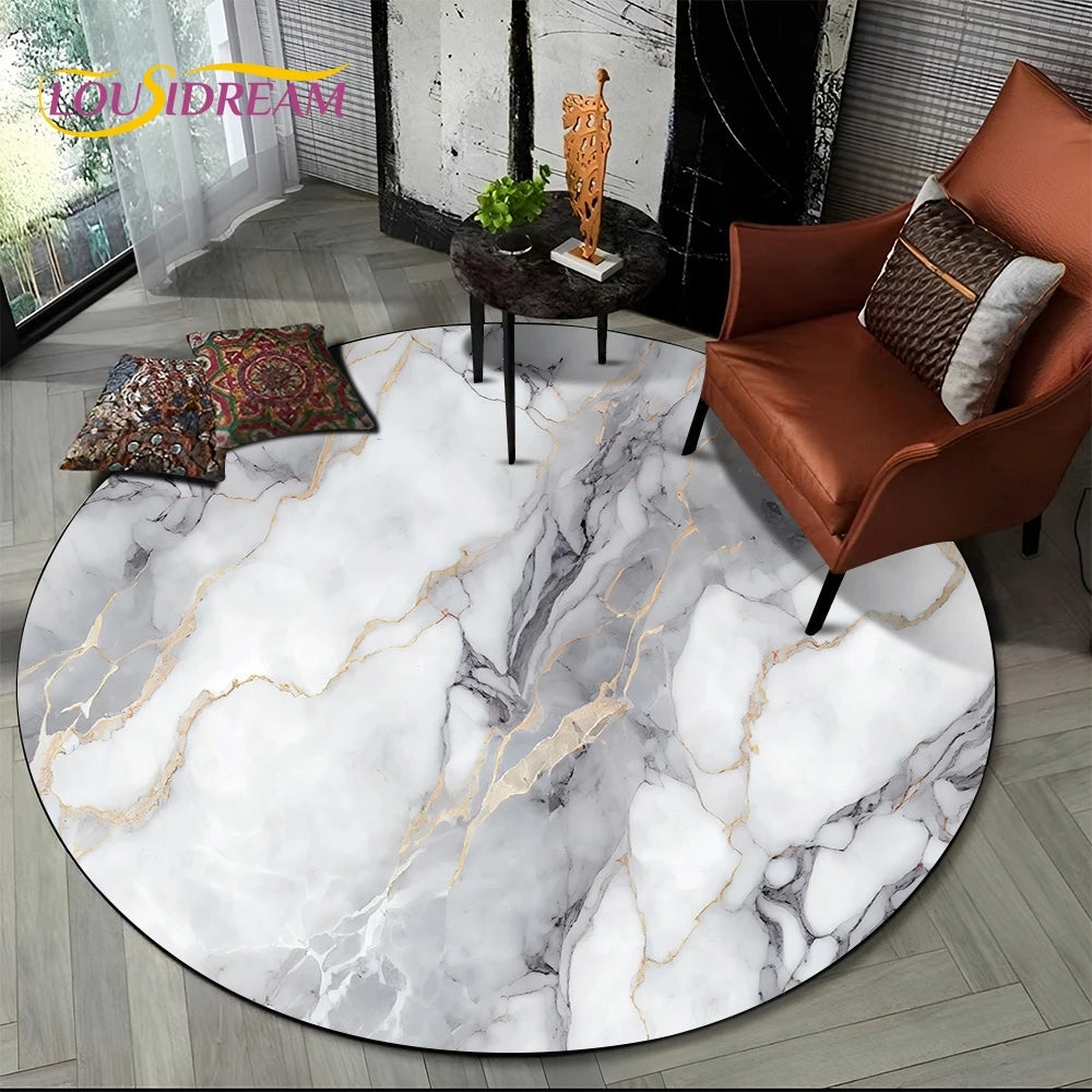 Marble Pattern Round Rug