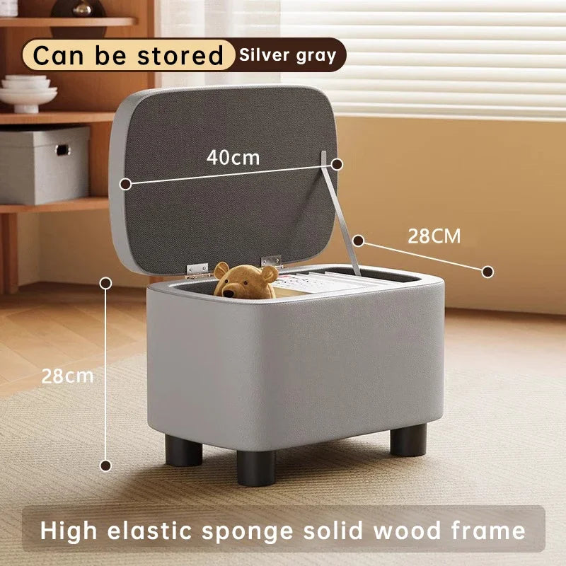 Upholstered Storage Ottoman Stool