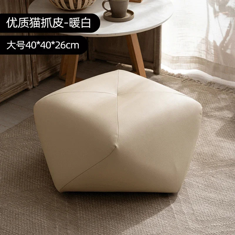 Modern Leather Ottoman Stool