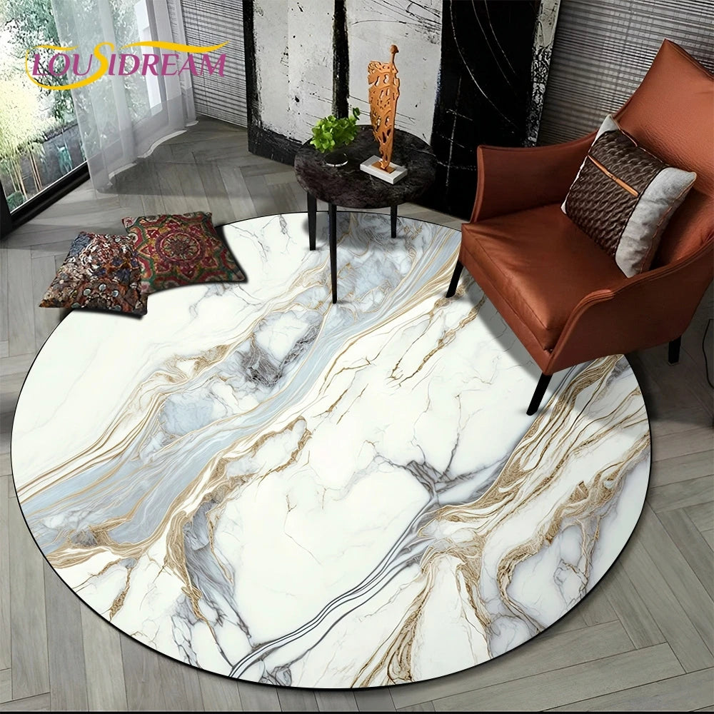 Marble Pattern Round Rug