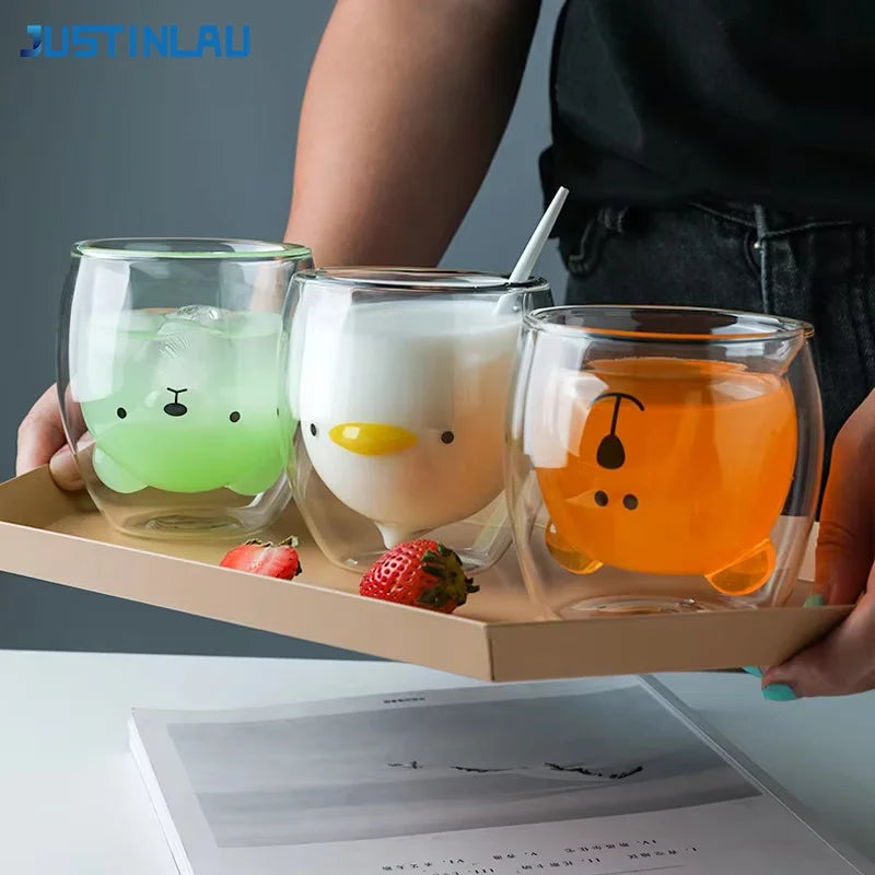 Animal Double-Wall Glass Mug