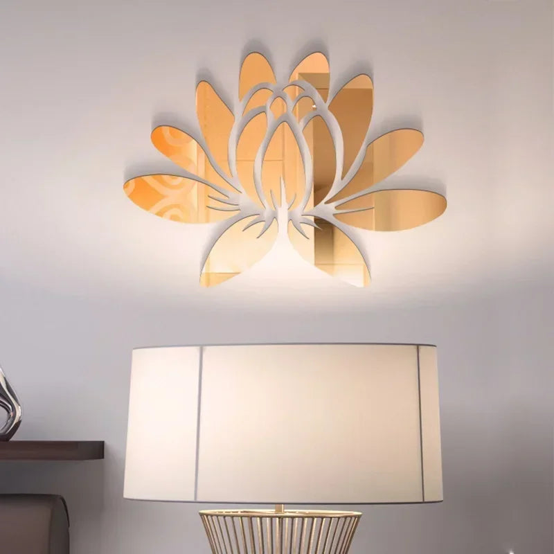 Lotus Acrylic Mirror Sticker