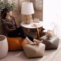 Modern Leather Ottoman Stool