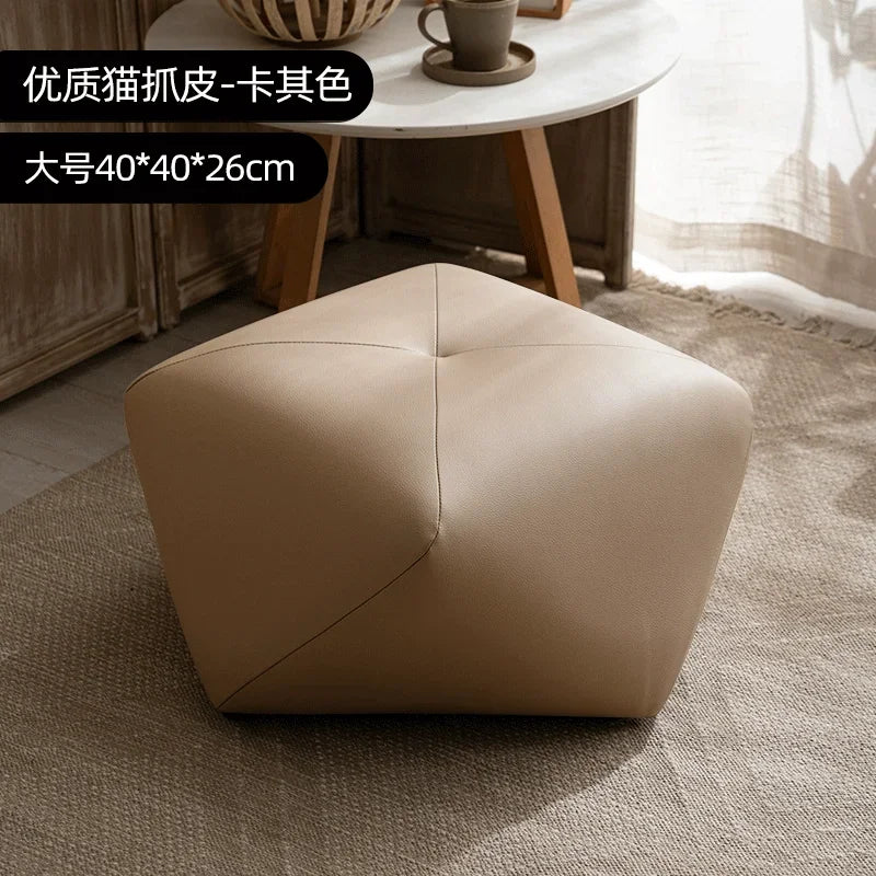 Modern Leather Ottoman Stool