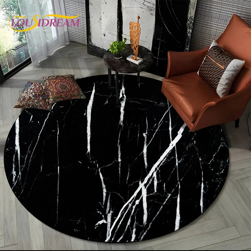 Marble Pattern Round Rug