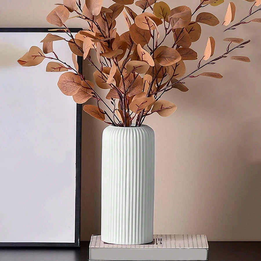 Striped Ceramic Style Vase