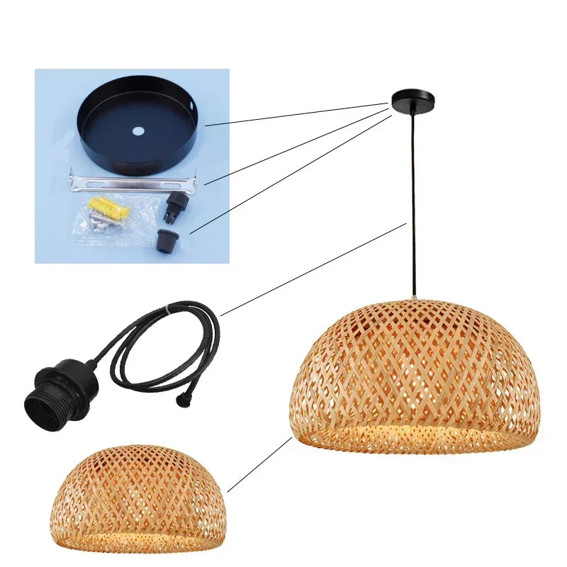 Handwoven Bamboo Pendant Light