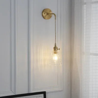 Japanese Brass Glass Sconce