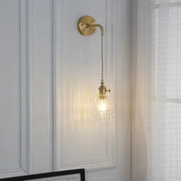 Japanese Brass Glass Sconce