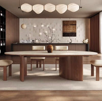 Oval Rock Plate Dining Set
