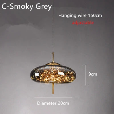 Amber Glass Bedside Pendant