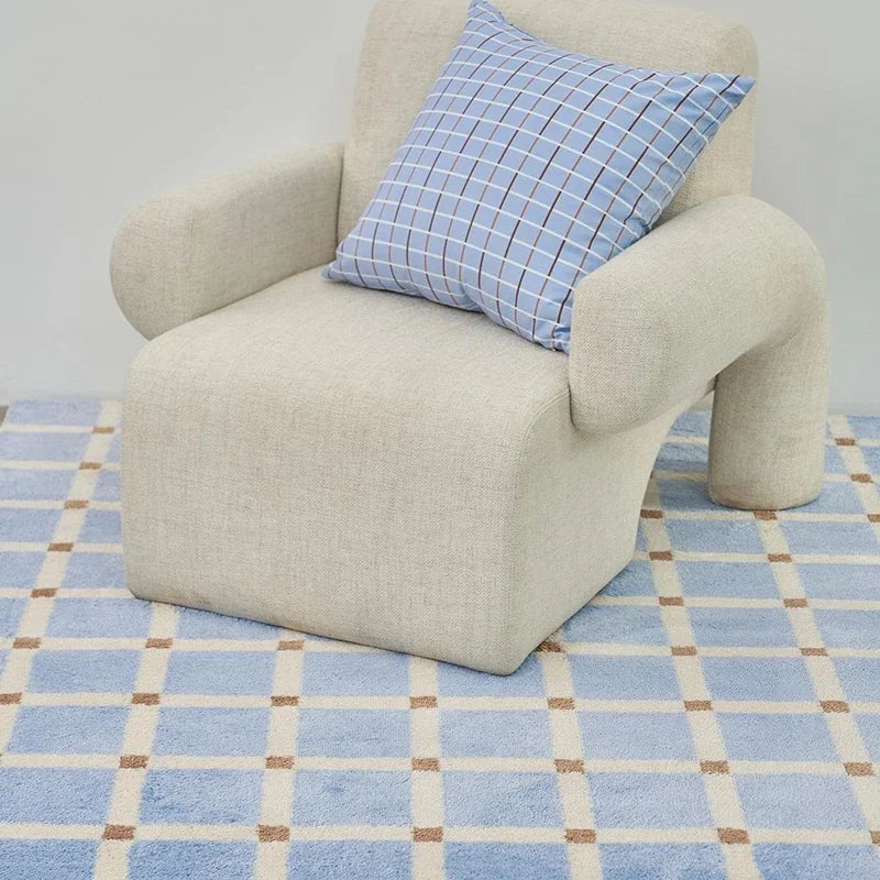 Minimalist Plaid Plush Rug