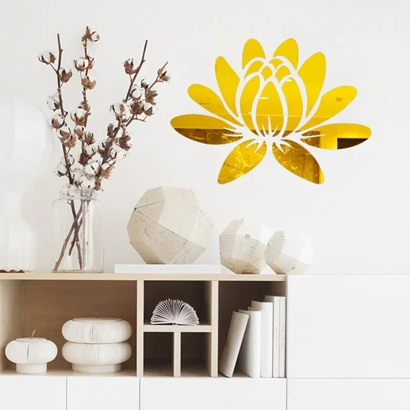 Lotus Acrylic Mirror Sticker