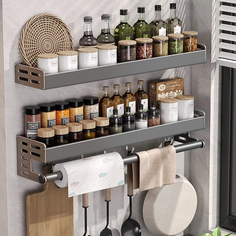 No-Drill Aluminum Kitchen Rack