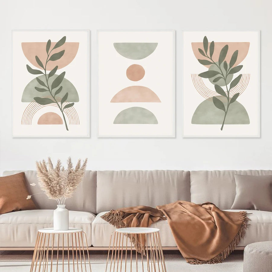 Boho Rainbow Leaf Prints