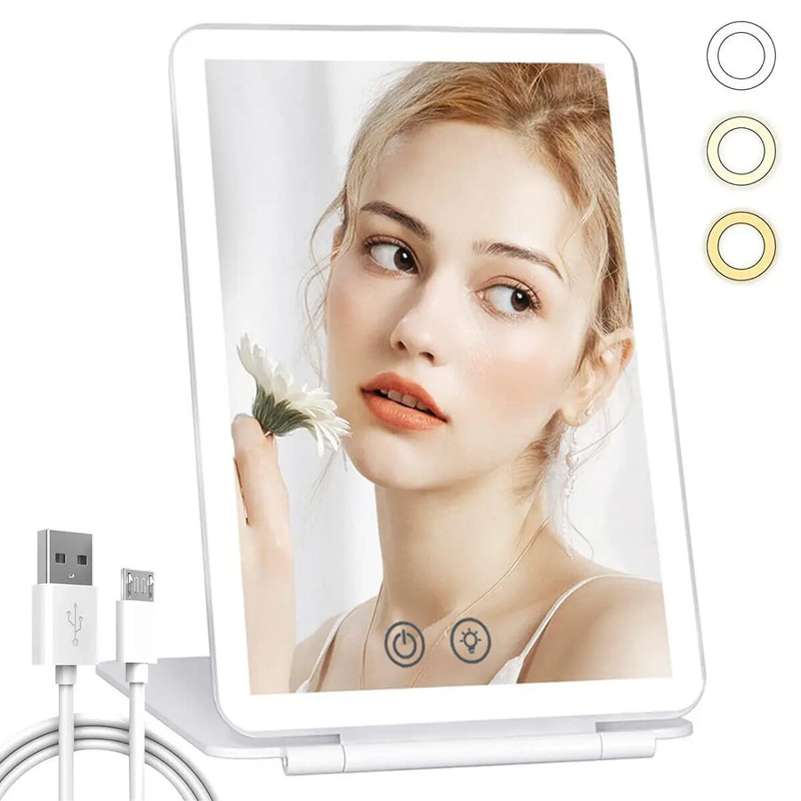 Rechargeable Tri-Color Makeup Mirror
