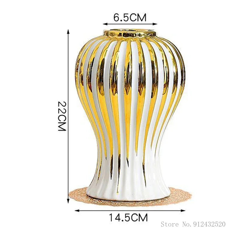 Gold Edged Ceramic Vase