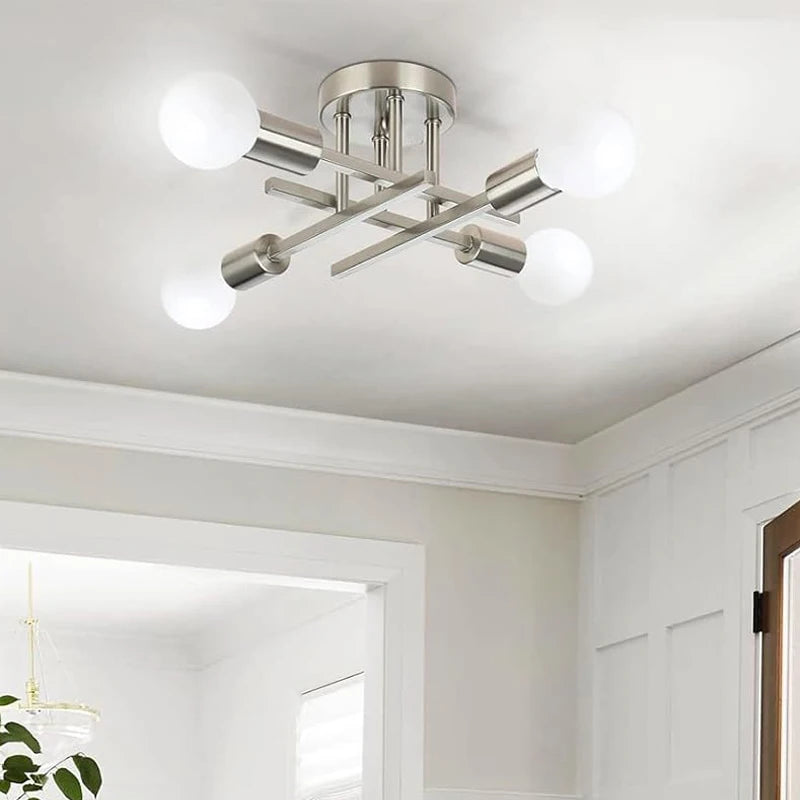 Retro Semi-Flush Ceiling Chandelier
