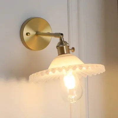 Japanese Brass Glass Sconce