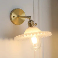 Japanese Brass Glass Sconce