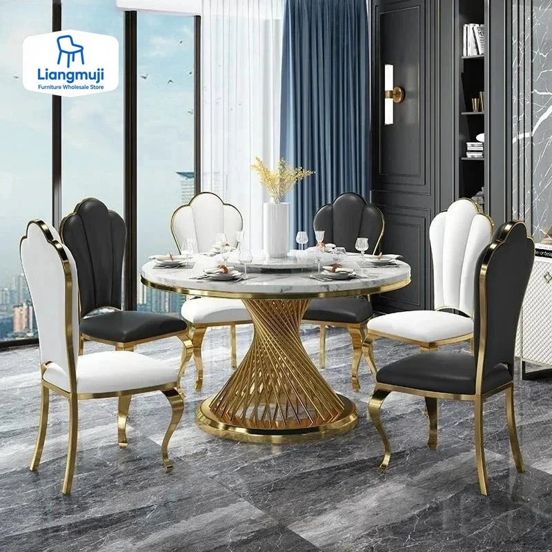 Marble Gold Dining Set