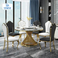 Marble Gold Dining Set