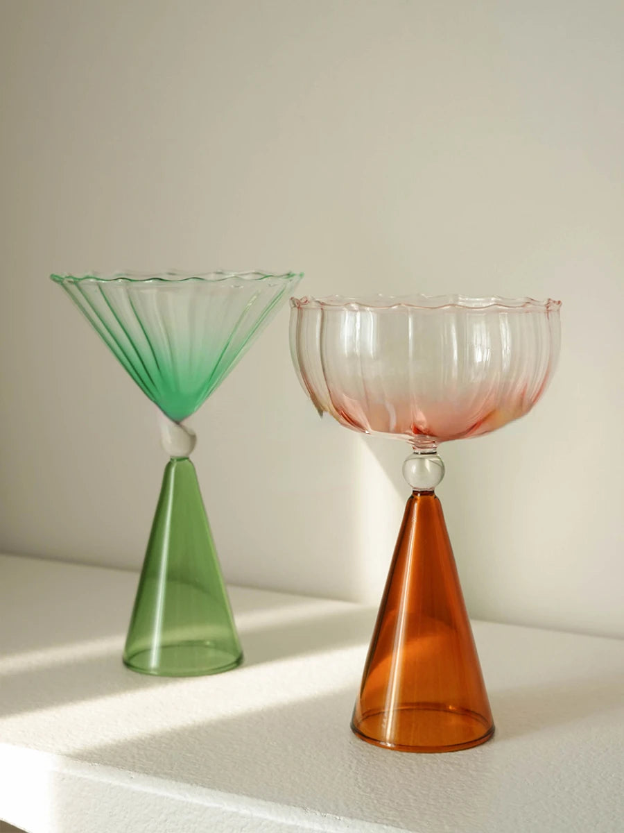 Colored Champagne Cocktail Coupe