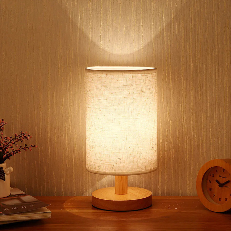 Wooden USB Bedside Lamp