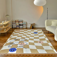 Retro Checkerboard Plush Rug
