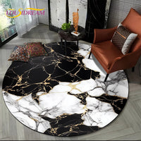 Marble Pattern Round Rug