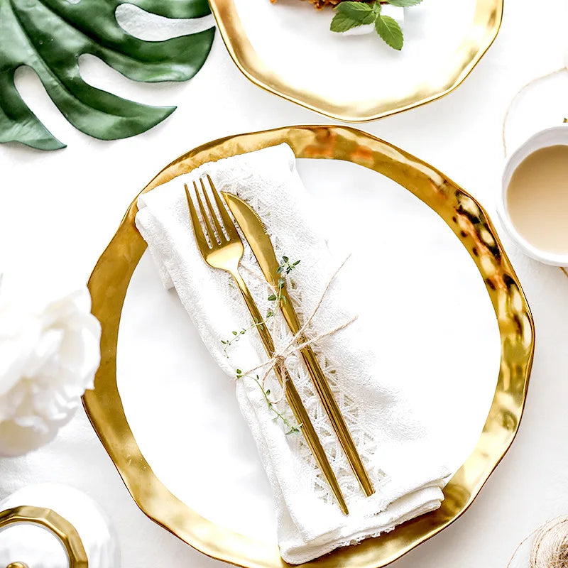 Gold Plated Porcelain Plates