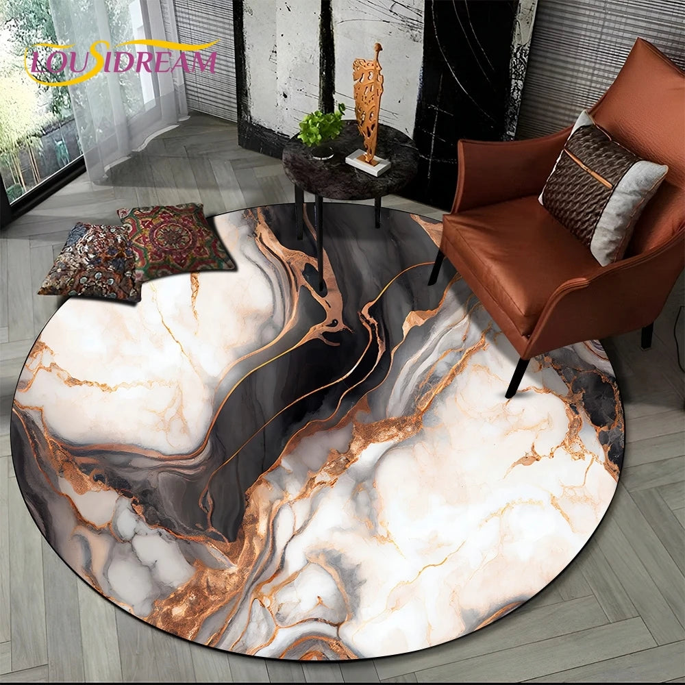 Marble Pattern Round Rug
