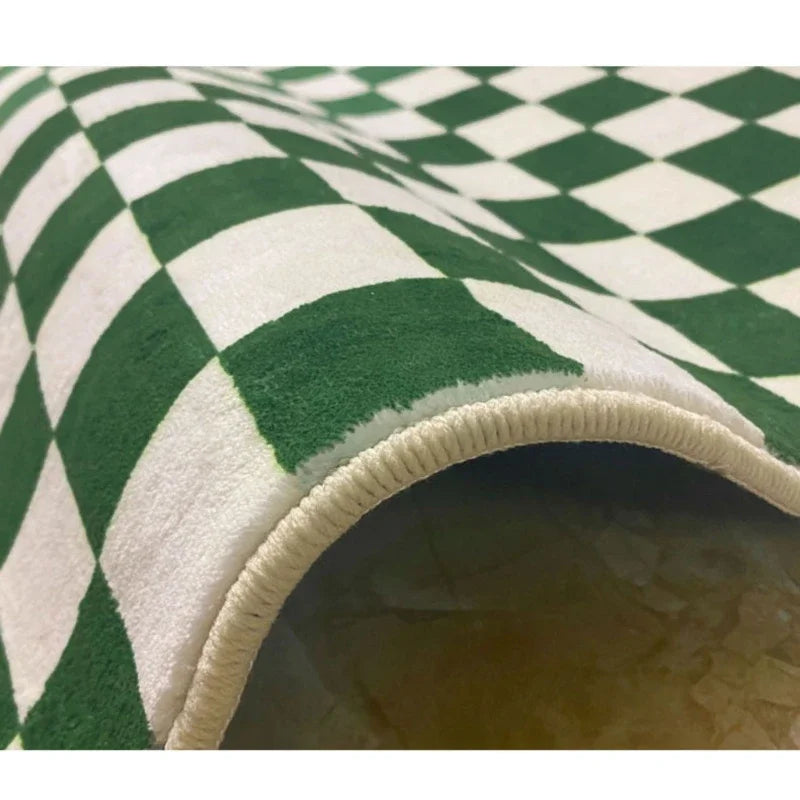 Retro Checkerboard Plush Rug