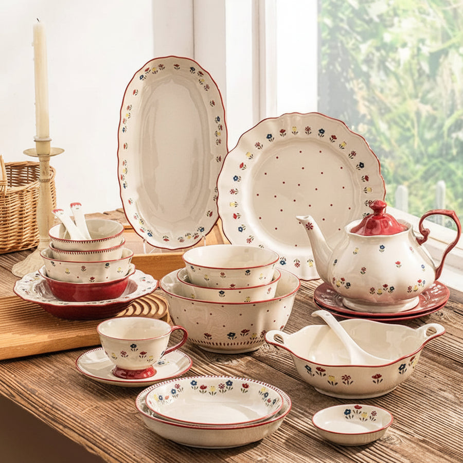 Vintage Floral Porcelain Dinnerware